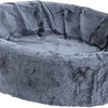Panier de chien en peluche gris