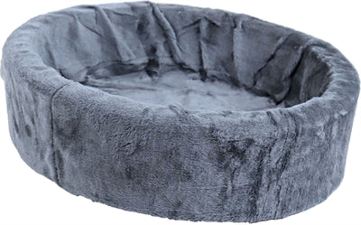 Panier de chien en peluche gris