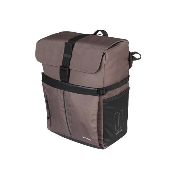 Sac à bicycle de basilic Déplacement des crochets Mik Brown avec casque bak | 15L