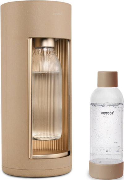 Mysoda glassy latte - machine à eau gazeuse design en aluminium biocomposite écologique - comprenant 2 bouteilles