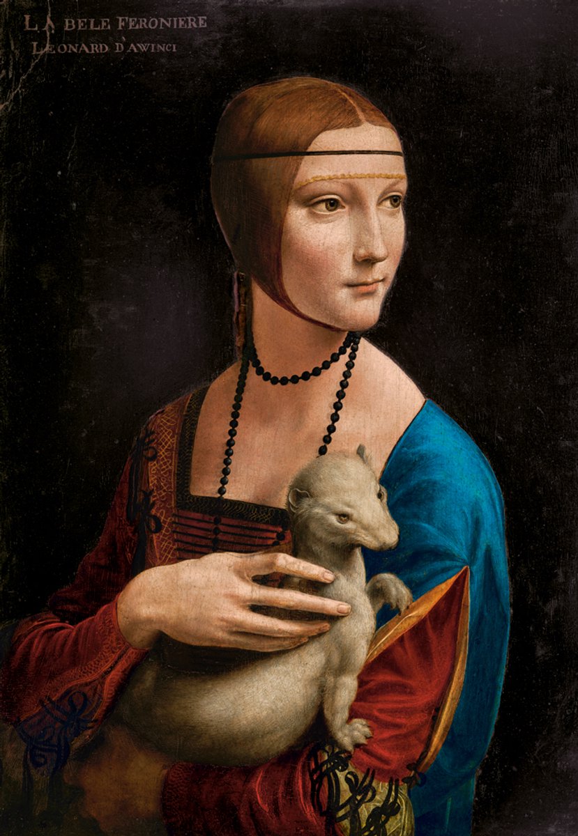 Castorland puzzle art dame avec l'hermine Leonardo da Vinci 1000 pièces.