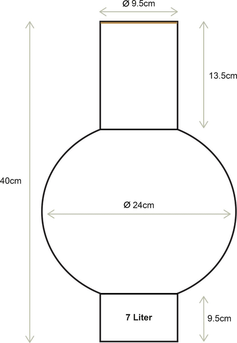 Pip studio - vase - vert foncé - fer - 24x40cm