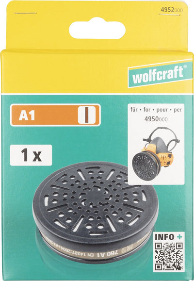 Wolfcraft - demi-masque filtre à air remplaçable a1 - filtre - masque à gaz - 4952000