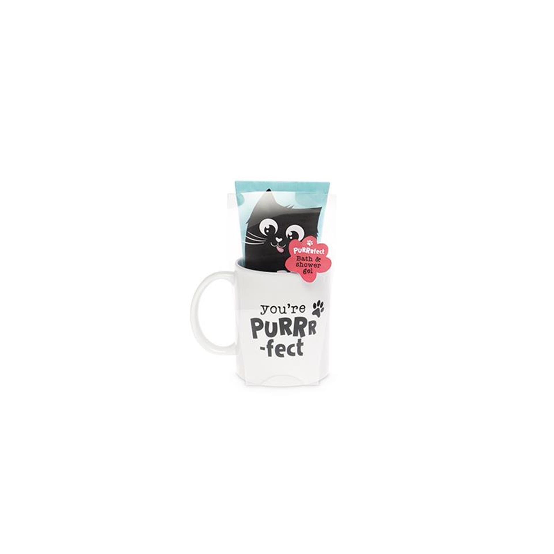Coffret cadeau pour le bain Source Balance Purrrfect avec tasse