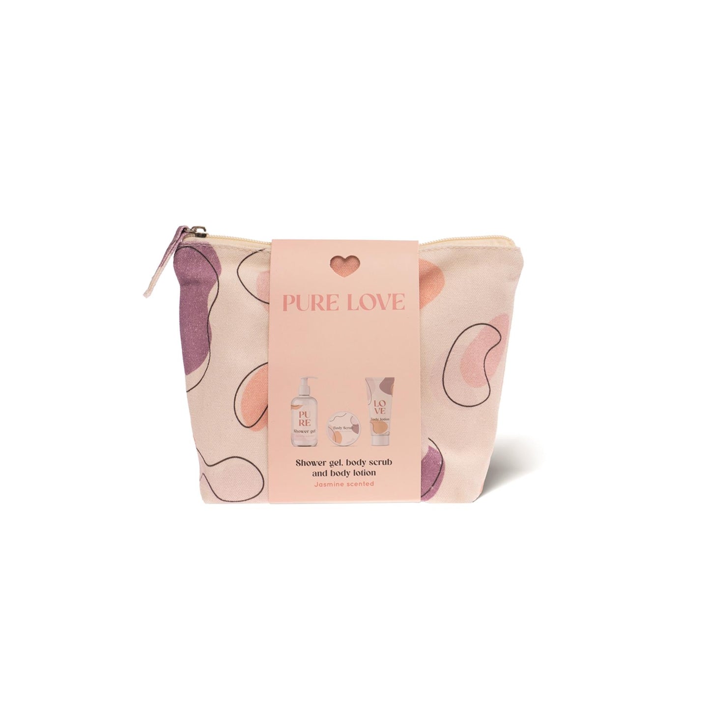 Coffret cadeau pour le bain Source Balance Pure Love dans une trousse de toilette