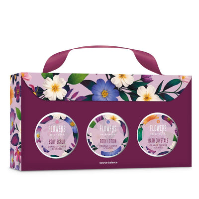 Source balance coffret cadeau de bain fleurs en fleurs 3 pièces