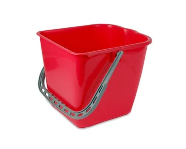 Seau à franges Wecoline rouge pour chariot à franges (25 litres)