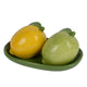 Salière et poivrière Decoris citron sur balance
