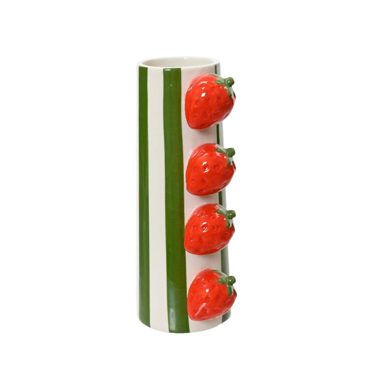 Vase Decoris dolomite rayure-fraise h20,7cm