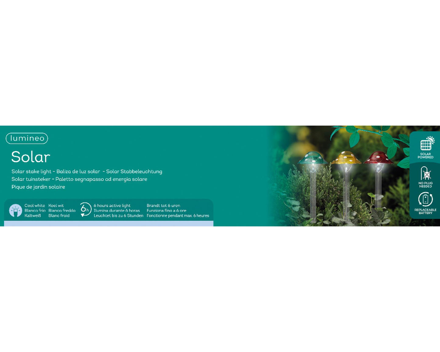 Lumineo lampe solaire champignon h33,5cm