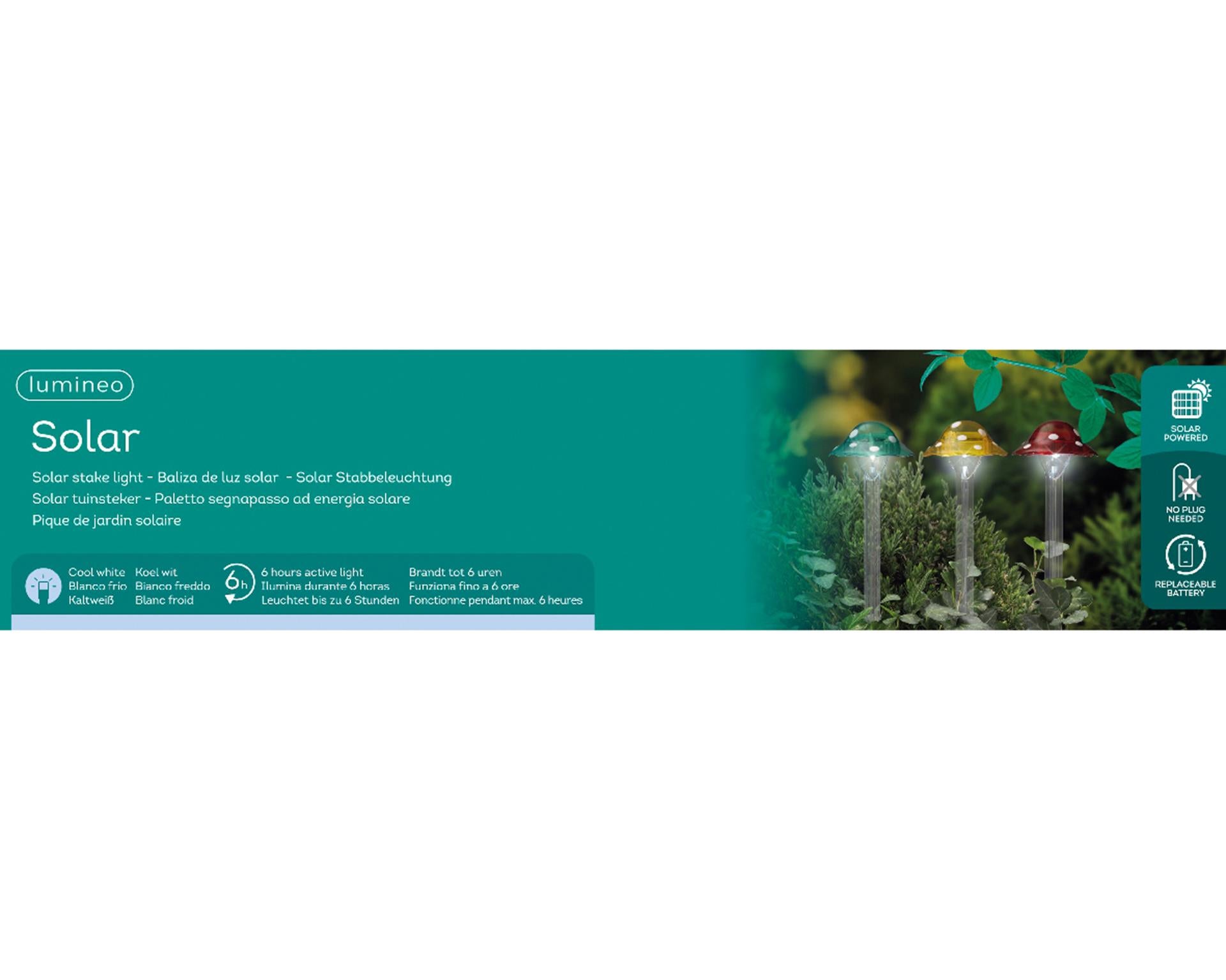 Lumineo lampe solaire champignon h33,5cm