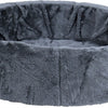 Panier de chien en peluche gris
