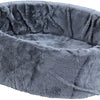 Panier de chien en peluche gris