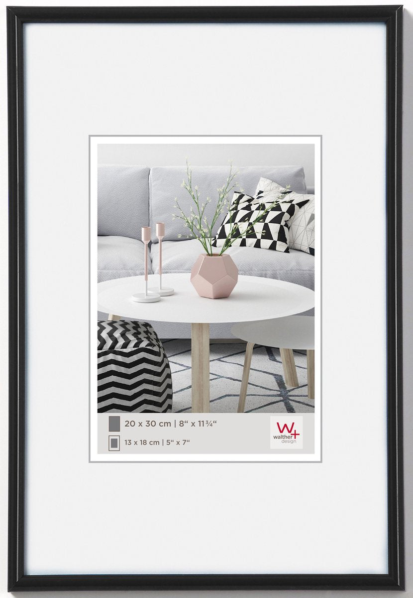 Walther Galeria - cadre en plastique - format photo 20x30 cm - noir