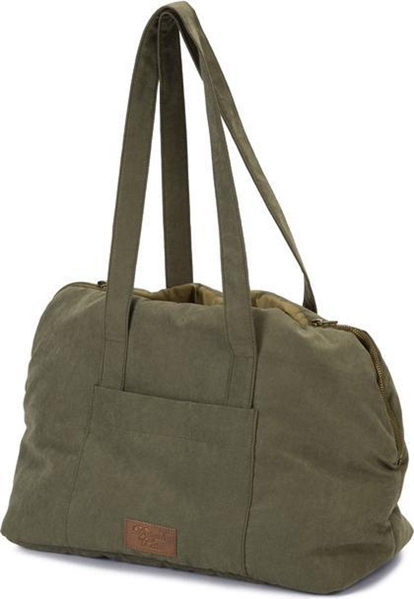 Designed by lotte bundu sac de transport pour chien - sac pour chien - pour petits chiens - fond solide - vert - 40x20x28 cm