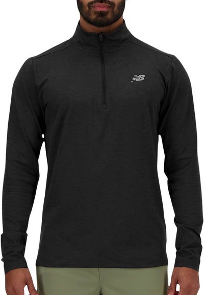 Pull de sport homme New Balance Space Dye 1 4 zip - noir