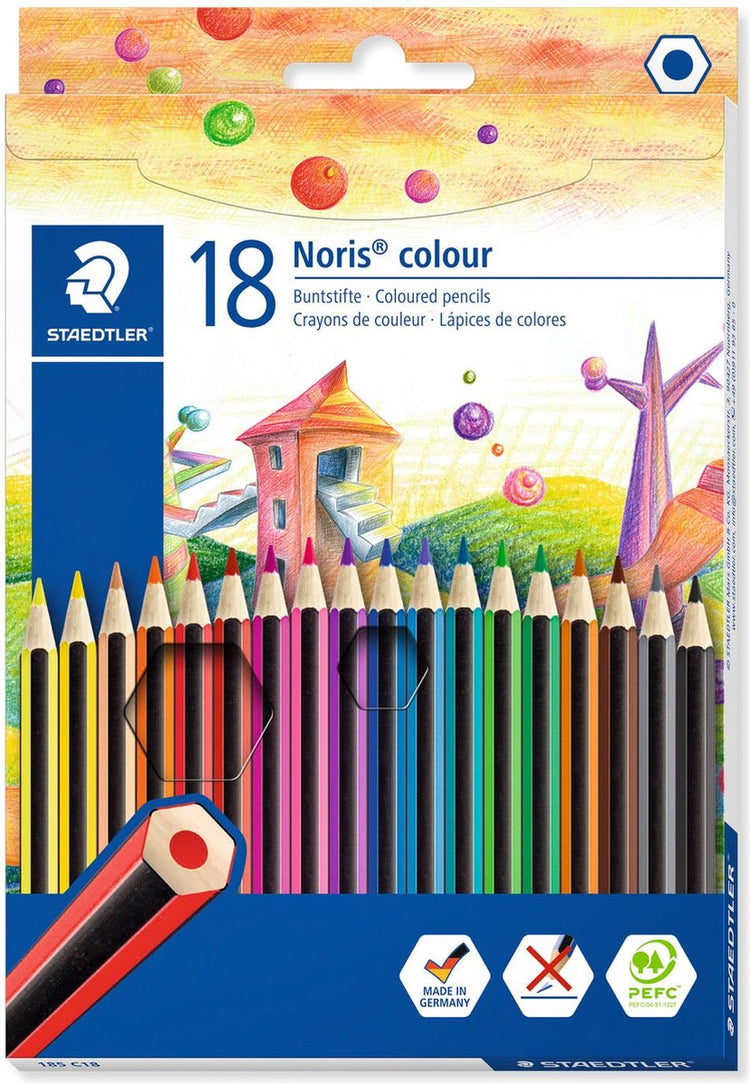 Staedtler crayons de couleur noris 17,5 cm bois graphite 18 pièces
