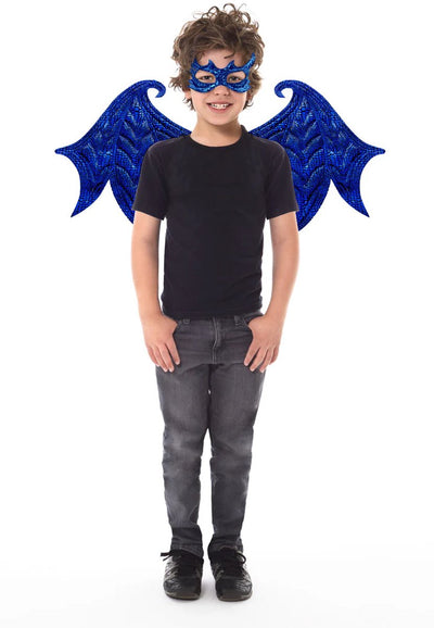 Petites aventures - dragon bleu - ensemble aile et masque