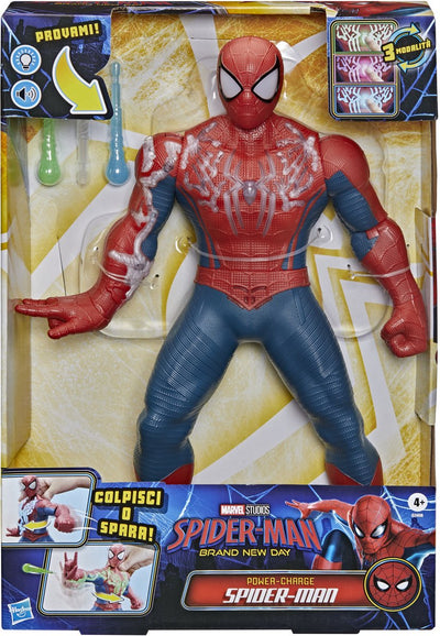 Hasbro marvel spider-man brand new day power-charge spider-man - figurine électronique 36cm - Français