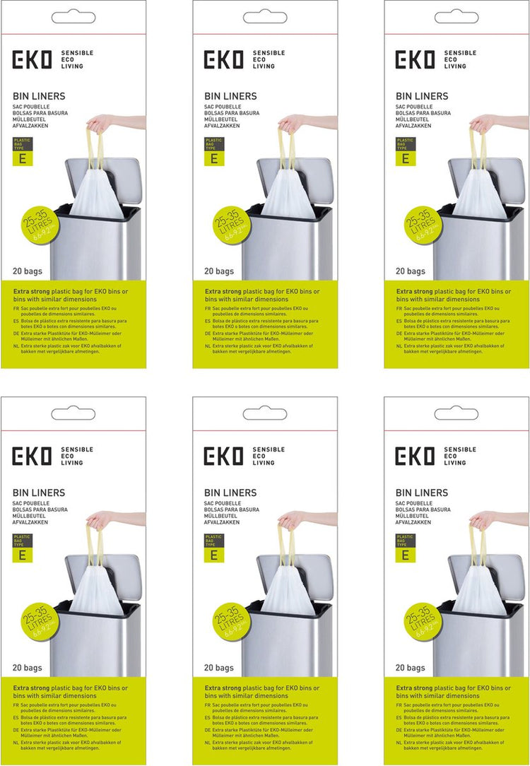 Eko - sacs poubelles 3-6 ltr (a), (6x30 pièces) - - blanc - sac poubelle