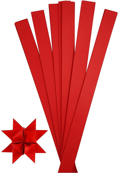 Bandes de tressage Creativ company, l: 73 cm, l: 25 mm, d 11,5 cm, rouge, 100 bandes 1 boîte