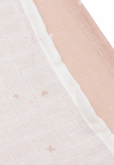 Jollein - tissu hydrophile petit 70x70cm - torchons - coton doux - 3 pièces - rose sauvage scintillante