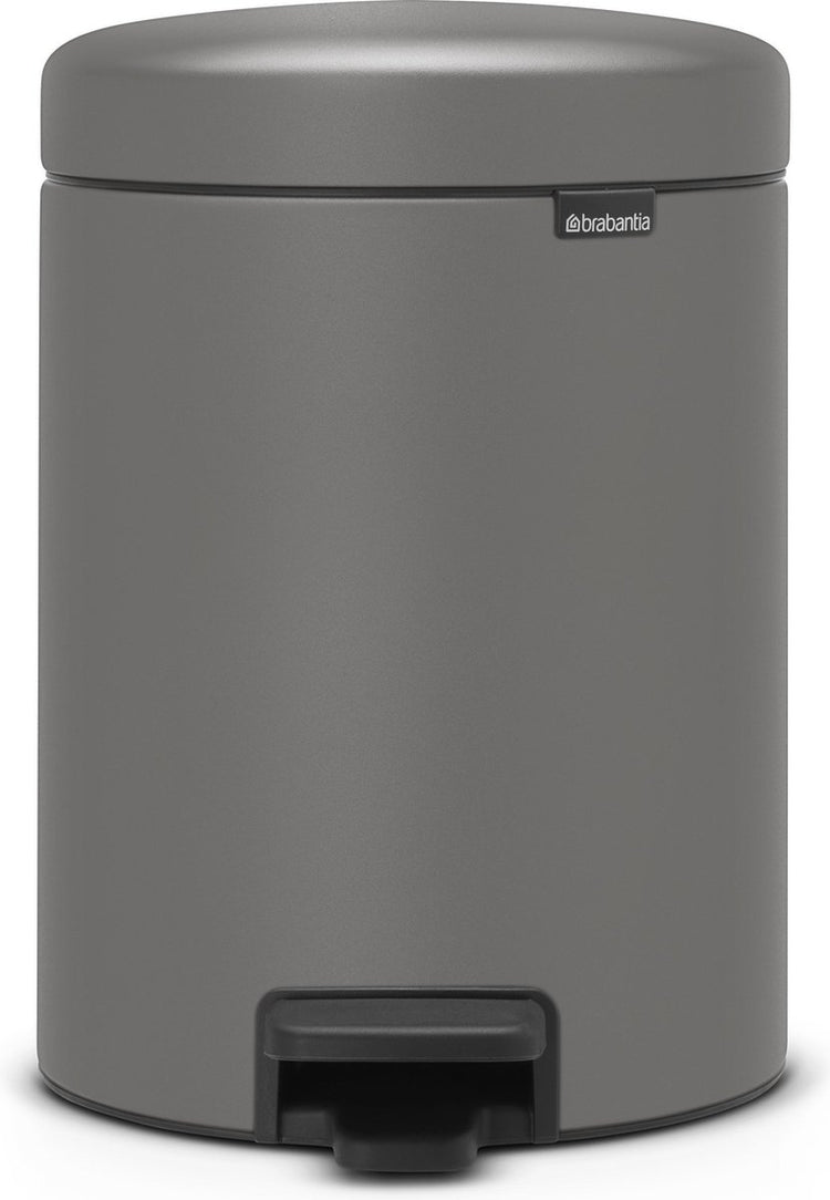Poubelle Brabantia newicon - 5 litres - salle de bain - gris béton minéral