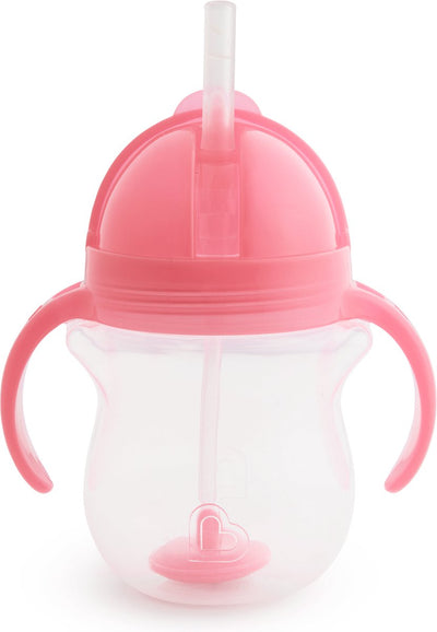 Munchkin tip sip gobelet avec paille anti-déversement - gobelet avec paille - passe au lave-vaisselle - à partir de 6 mois - 207 ml - rose - gobelet avec paille