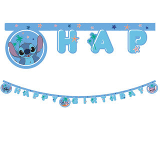 Bannière joyeux anniversaire Stitch Angel