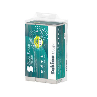 Serviette liquéfiée Satino pliée en V 2 couches 24x21cm (4020 pièces)