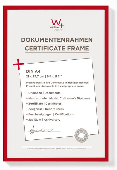 Walther new lifestyle - cadre en plastique - format photo 21x29,7 cm (din A4) - rouge