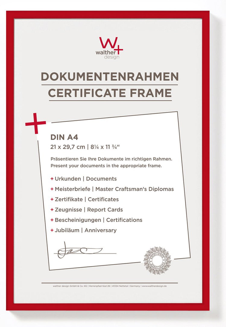 Walther new lifestyle - cadre en plastique - format photo 21x29,7 cm (din A4) - rouge