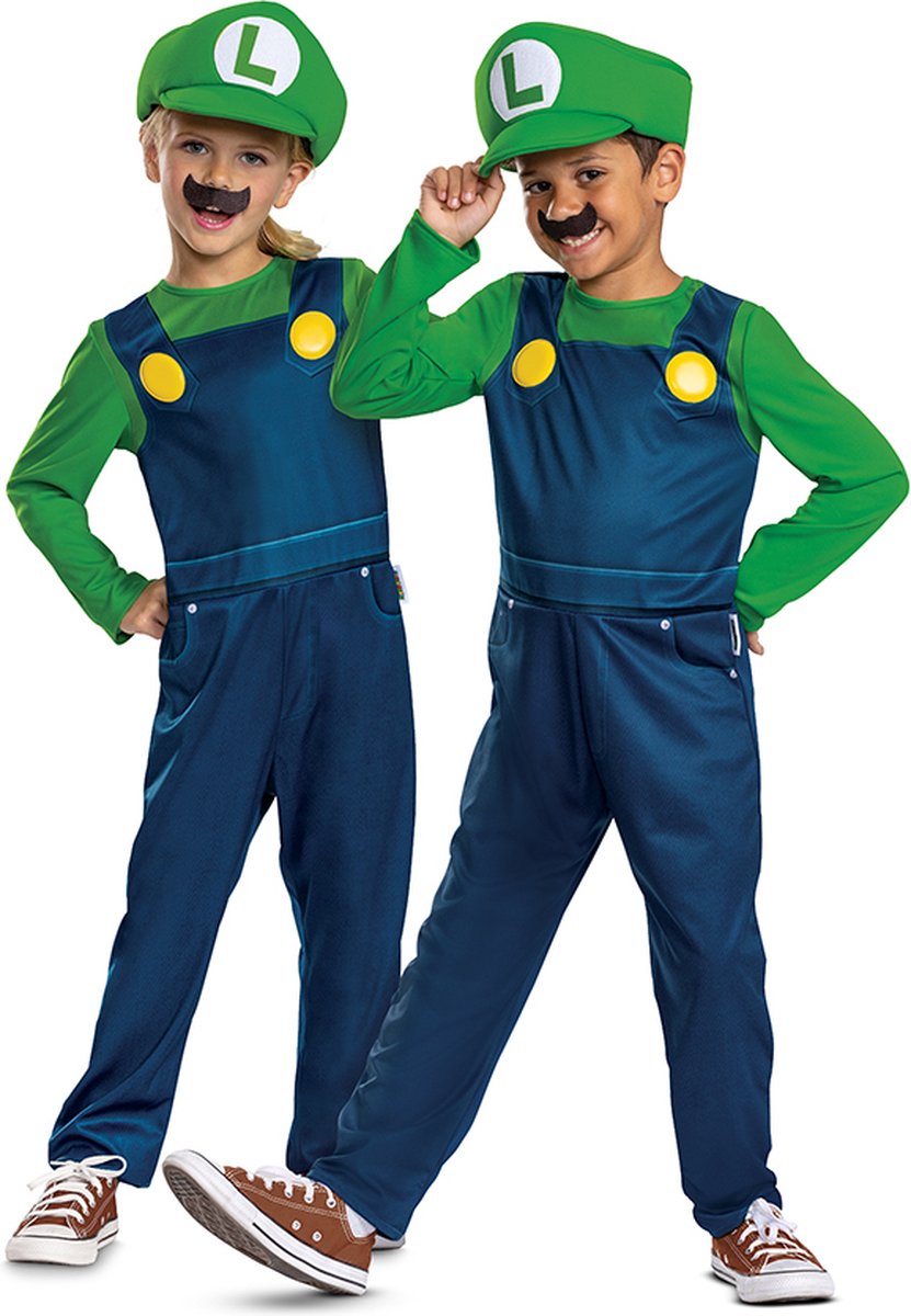 Déguisement Nintendo - Super Mario Bros, Luigi Elevated Fancy Dress Up, Taille S (4-6 ans), Enfant