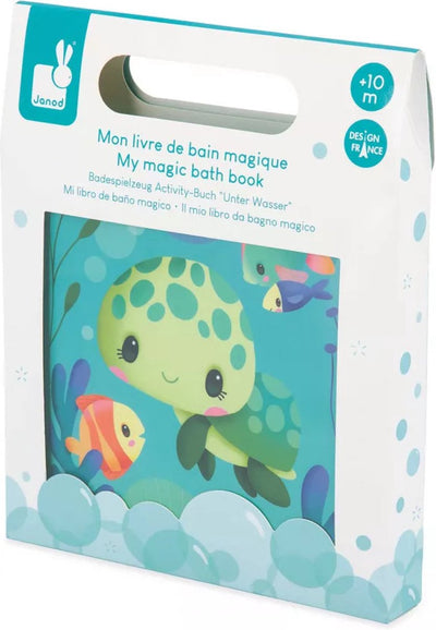 Janod - jouets de bain - livre de bain - la vie magique de la tortue marine