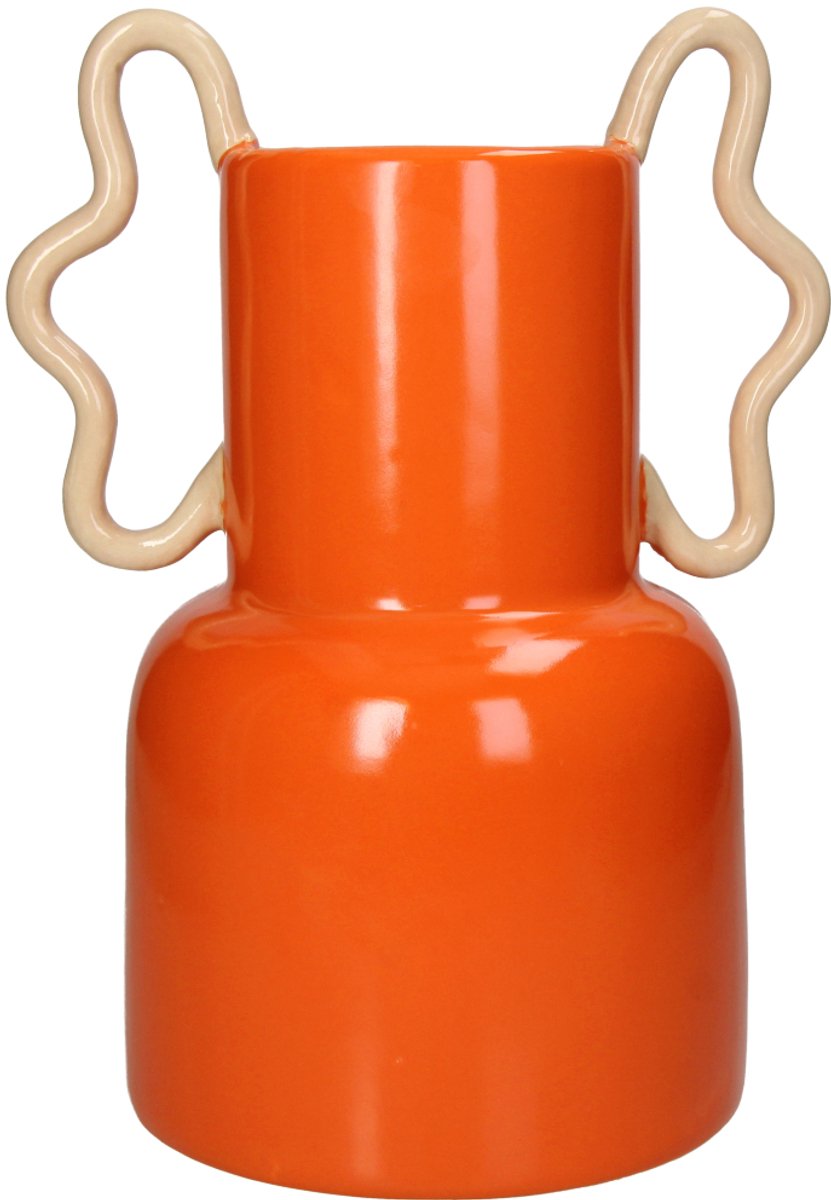 Vase collection Hd faïence orange 21,6x16,8x28,8cm