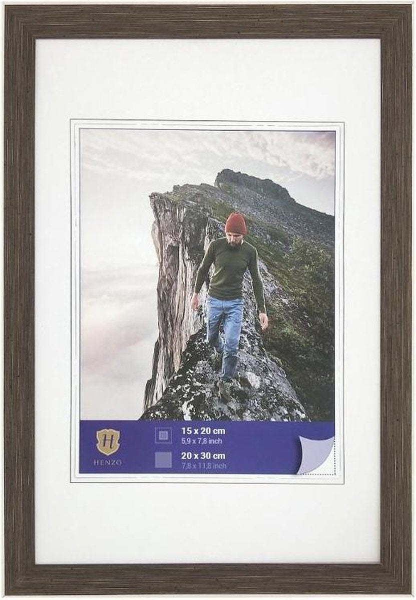 Cadre photo Henzo - - bord - format photo 20x30 cm - marron foncé