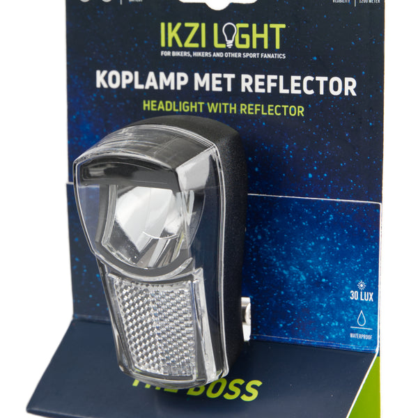 Phare Ikzilight The Boss, 1 LED blanche 20LUX. avec support et piles (emballage suspendu)