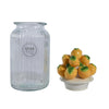 Decoris pot de rangement citron h27cm verre faïence