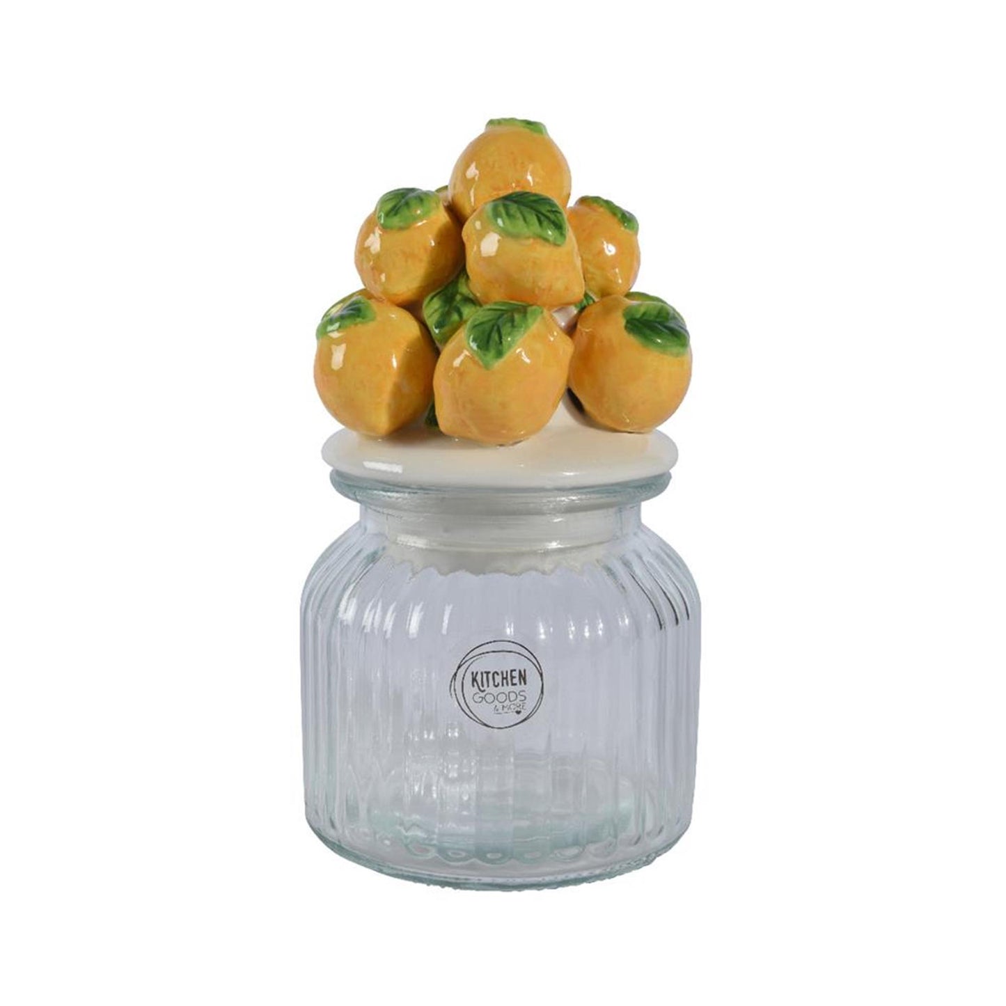 Decoris pot de conservation citron 19cm verre faïence