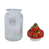 Decoris pot de conservation fraise 26,5cm verre faïence - afbeelding 2