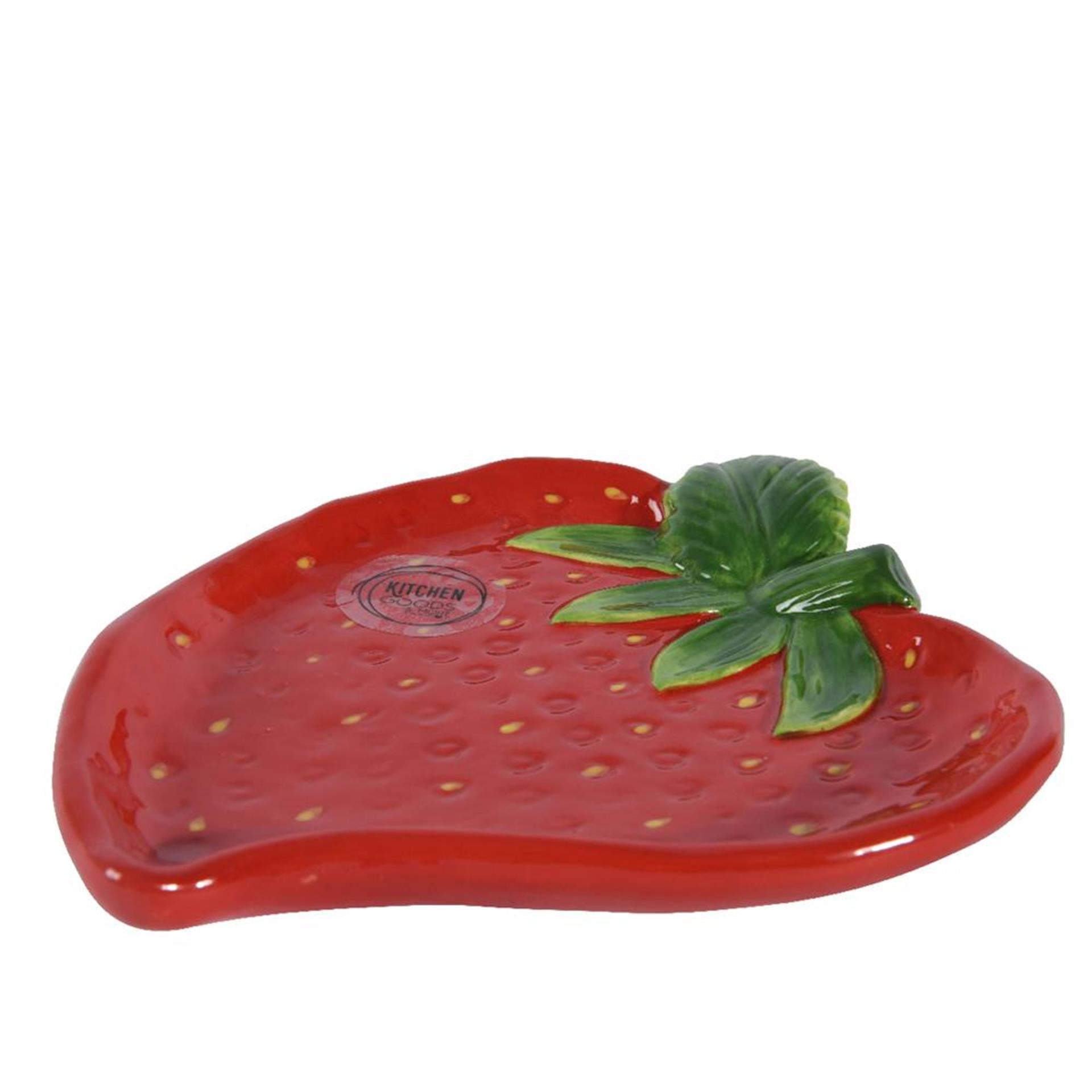 Decoris assiette à gâteau fraise 17x14,5x3cm