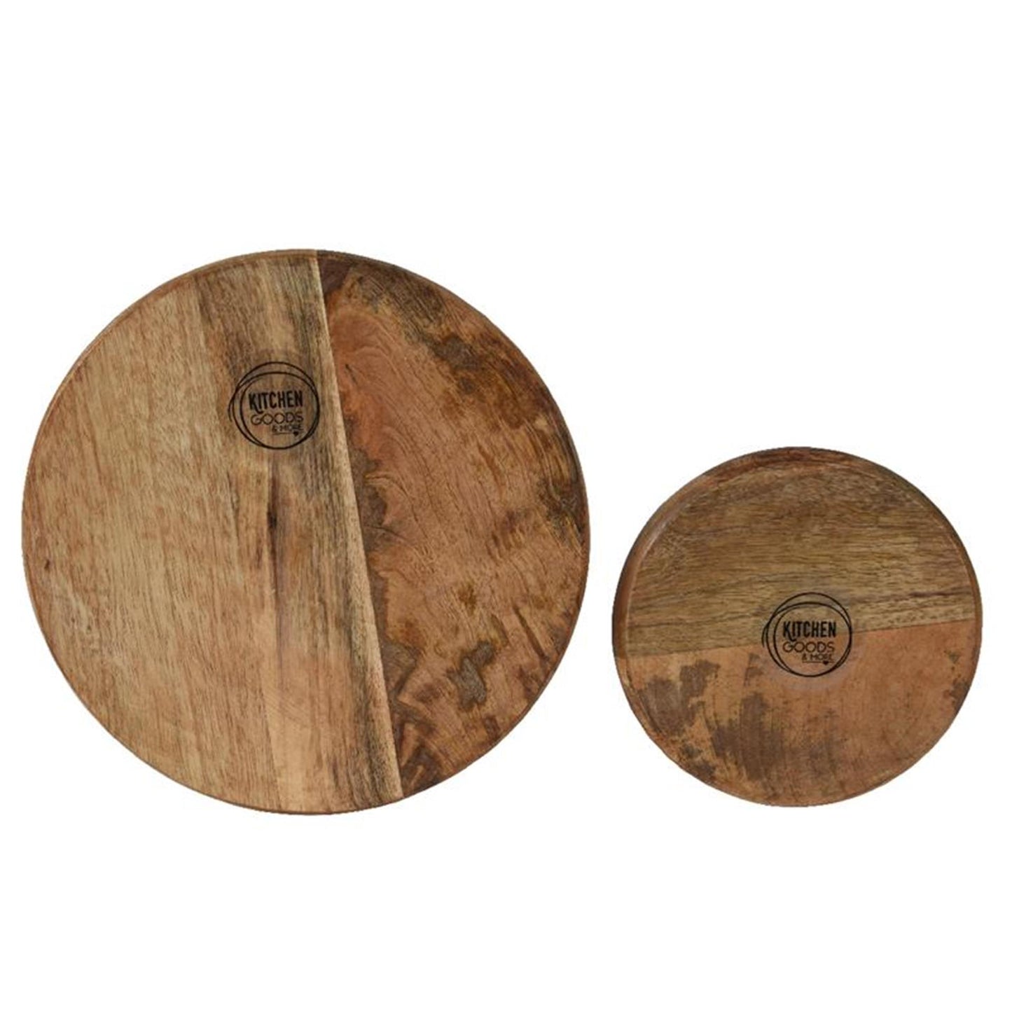 Decoris ensemble de plateformes en bois de manguier 2 pièces ø25cmh8cm