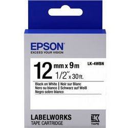 Ruban d'étiquettes epson lk-4wbn noir sur blanc