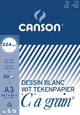Canson bloc à dessin c à grain 224 g format m² 297 x 42 cm (a3)