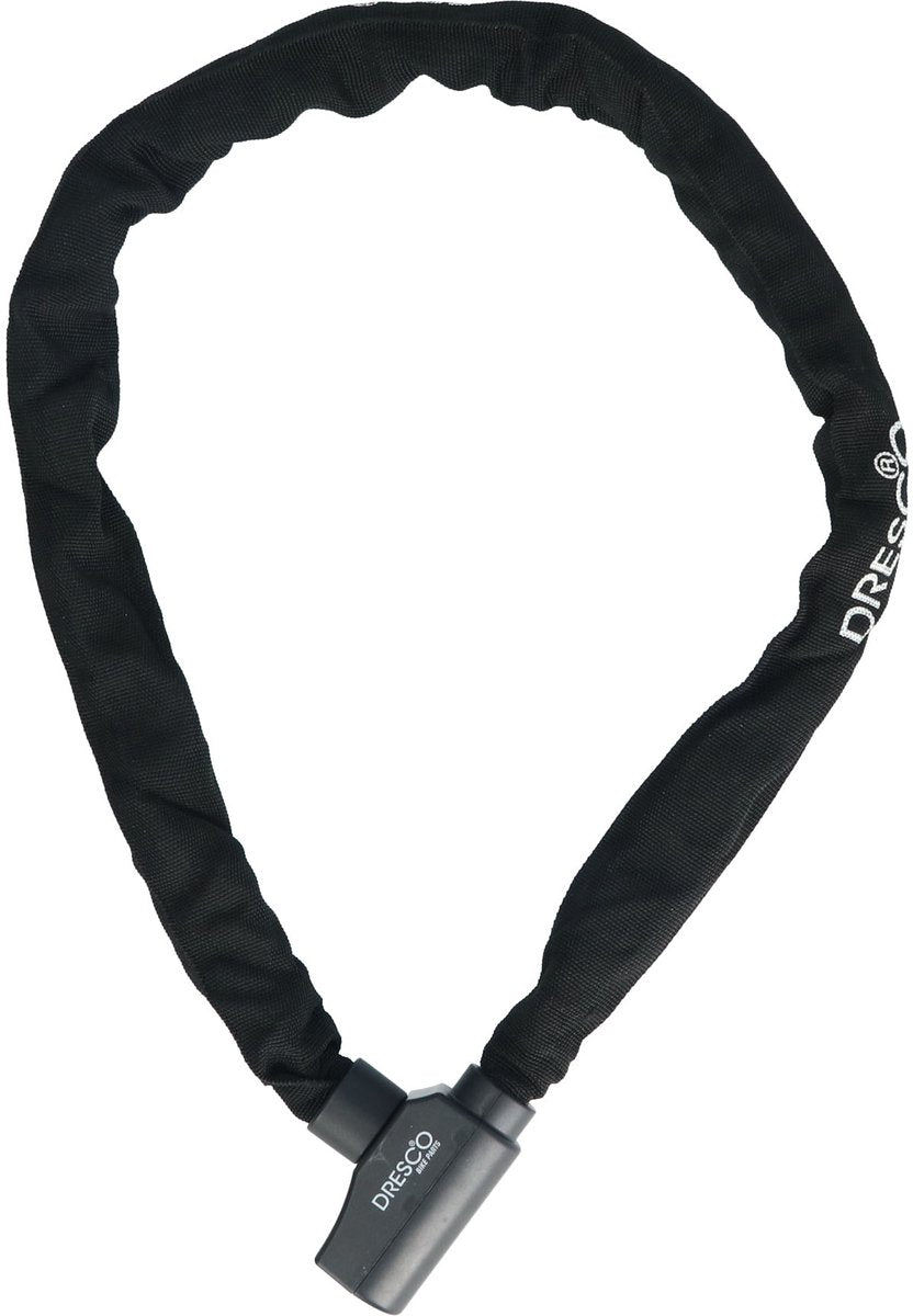 Antivol à chaîne Dresco - homologué art1* (concernant le 4314) - longueur 100cm - diamètre 7mm - housse polyester - revêtement plastique