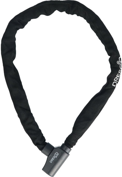 Antivol à chaîne Dresco - homologué art1* (concernant le 4314) - longueur 100cm - diamètre 7mm - housse polyester - revêtement plastique