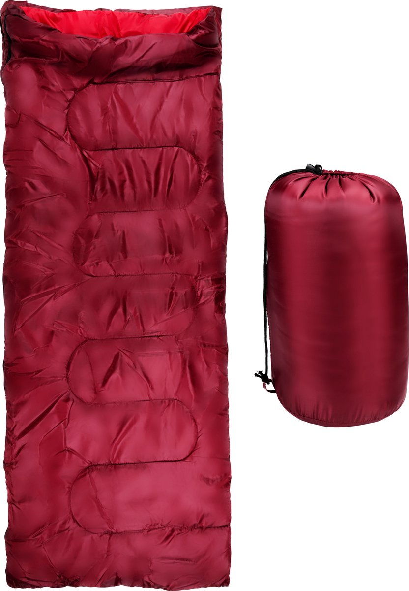 Sac de couchage Camp active adultes - sac de couchage d'été pour 5°c à 10°c - 190 x 72 cm - rouge