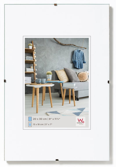 Porte-tableau photo sans cadre Walther (cadre à clip) - taille du cadre 18x24 cm - verre antireflet