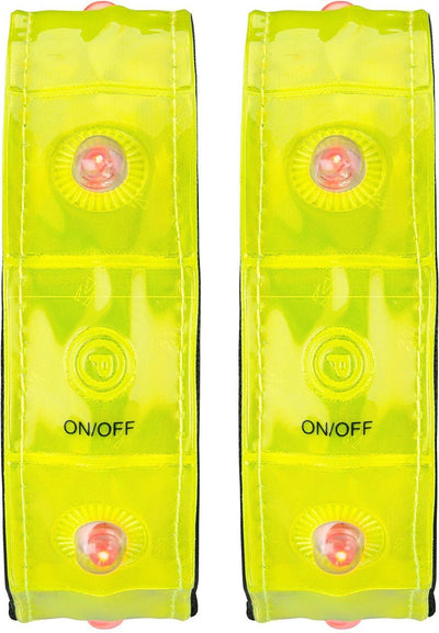 Bracelet de sport Avento réfléchissant avec LED - paire - jaune