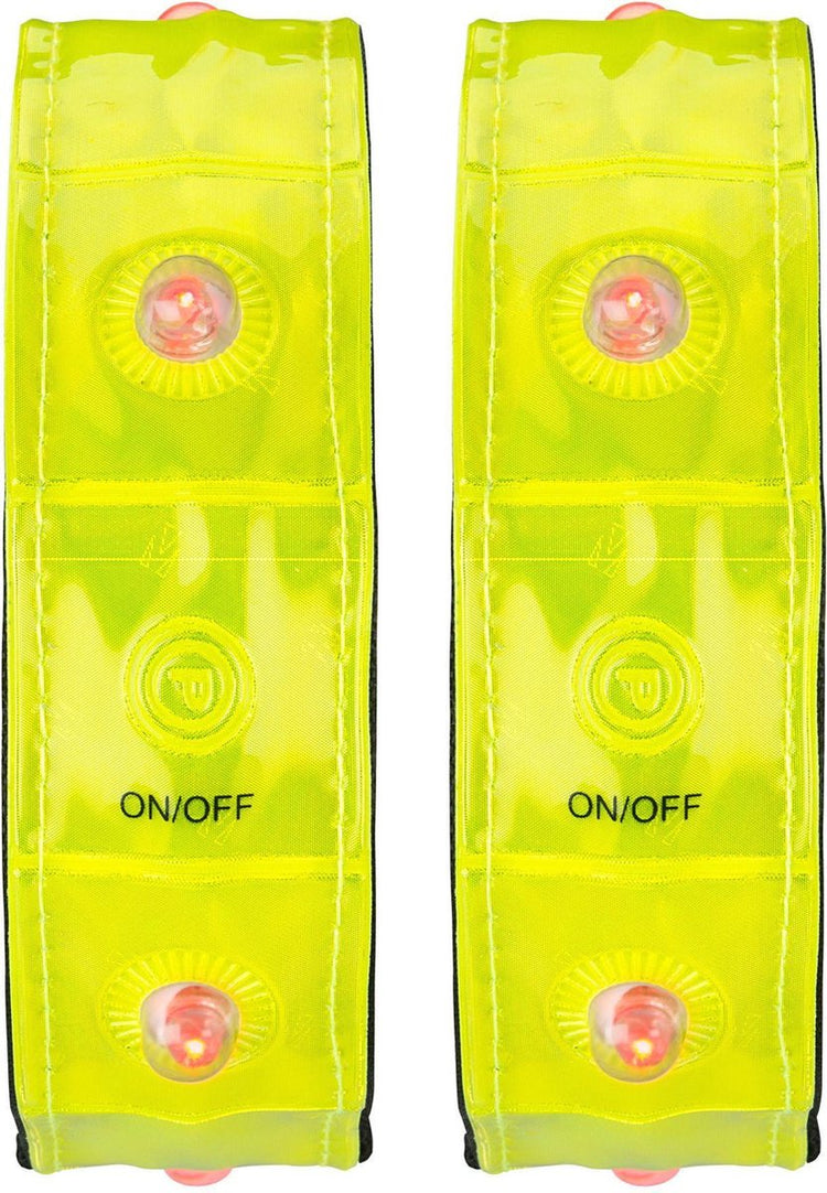 Bracelet de sport Avento réfléchissant avec LED - paire - jaune